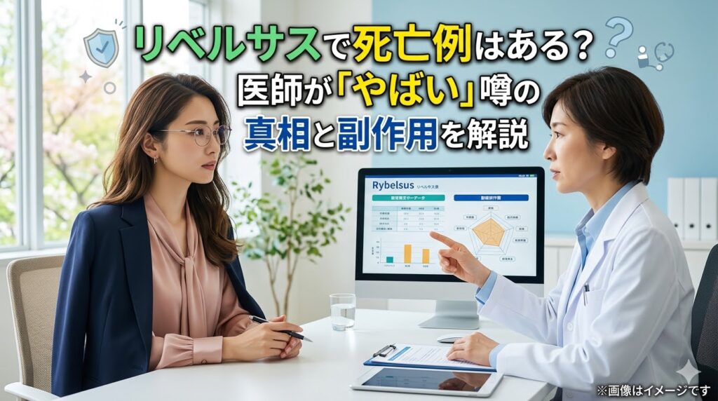 リベルサスで死亡例はある？医師が「やばい」噂の真相と副作用を解説する診察風景のイメージ画像