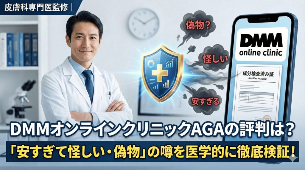 【皮膚科専門医監修】DMMオンラインクリニックAGAの評判は?「安すぎて怪しい」の噂と最新実態を医学的に徹底検証